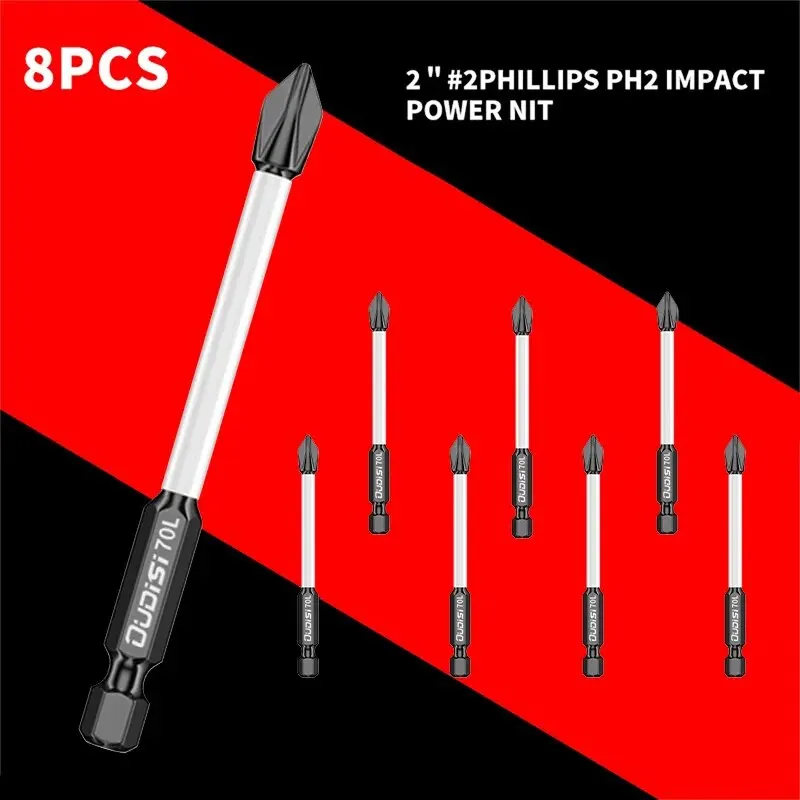 3pcs/8pcs/15pcs, 70mm Impact Strong Magnetic Screwdriver Bit Phillips High Hardness Hand Electric Drill Anti Slip Tungsten Steel