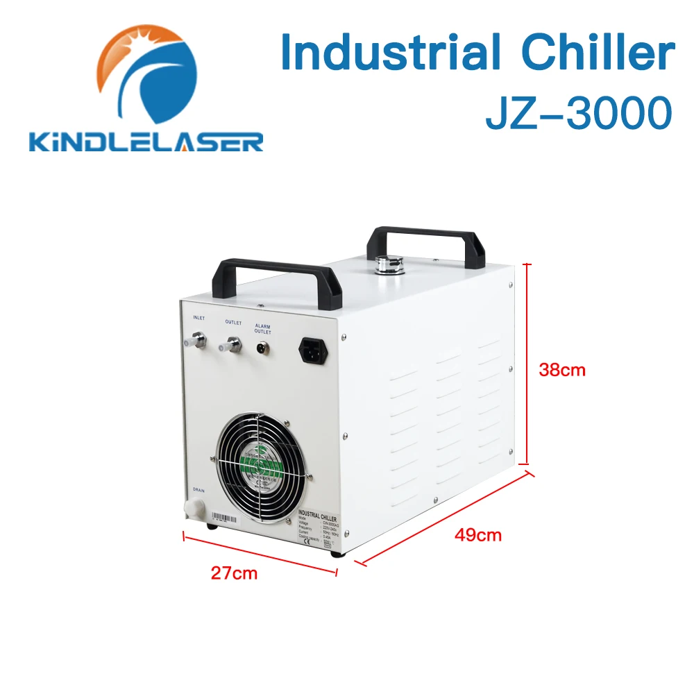 JZ-3000 Industrial Water Chiller for CO2 Laser Engraving Cutting Machine Cooling 60-80W Laser Tube DG110V AG220V