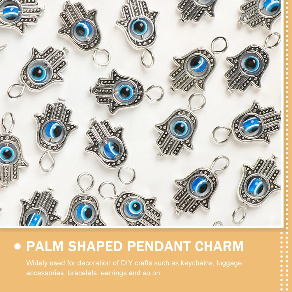 

20Pcs Palm Shaped Eye Charms DIY Jewelry Making Alloy Pendants for Bracelet Necklace Keychain Accessories Handmade Decor