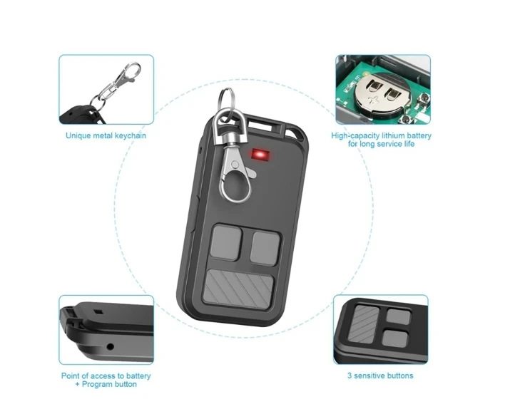 890MAX Código de rolamento de 3 botões Transmissor de controle remoto de garagem sem fio Automático 12V Receptor de plástico Carro 433MHz Caixa RF