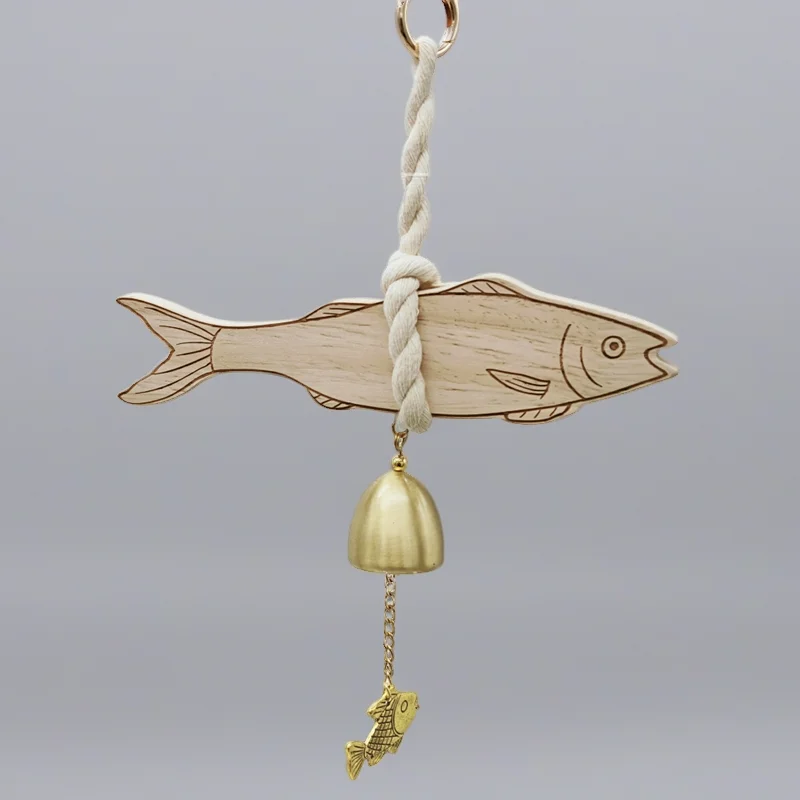 

Деревянный дверной звонок в форме рыбы, настенный орнамент, декор для прихожей, подарок на новоселье, деревенский счастливый шарм для церемонии открытия