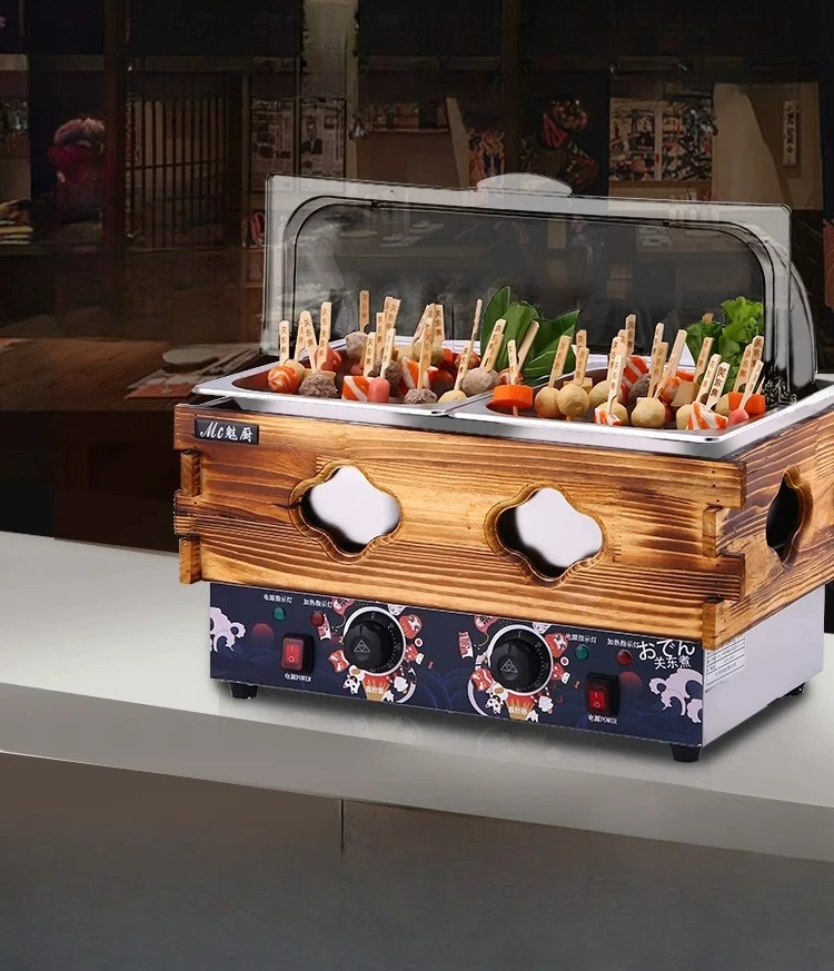 

Oden Cooking Machine Commercial Electric Double Cylinder Plaid Pot Noodle Cooking Furnace String Fragrance Equipment