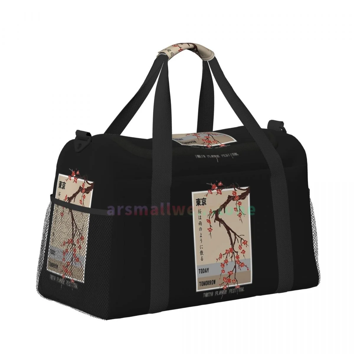 Today Tomorrow Tokyo Flower Festival Travel Duffel Bags Sport Gym Yoga Luggage Bag Personalized Weekender Bag with Shoulder