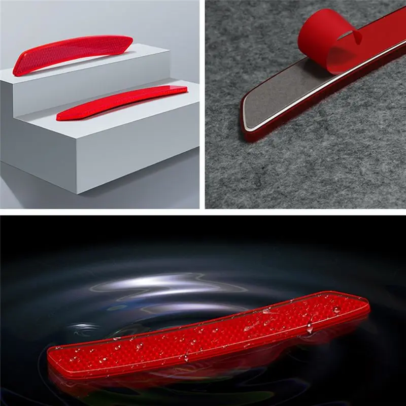 CYL-2Pc Car Wheel Eyebrow Reflective Sticker Trim Universal Car Reflector Strip-Safety Warning Tape Reflective Sticker C