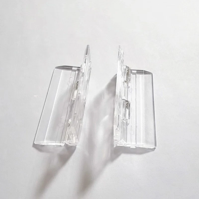 10Pcs Transparent Plastic Folding Hinges Durable Clear Acrylic Hinge Tools Cabinet Hardware Furniture Cabinet Door Hinges