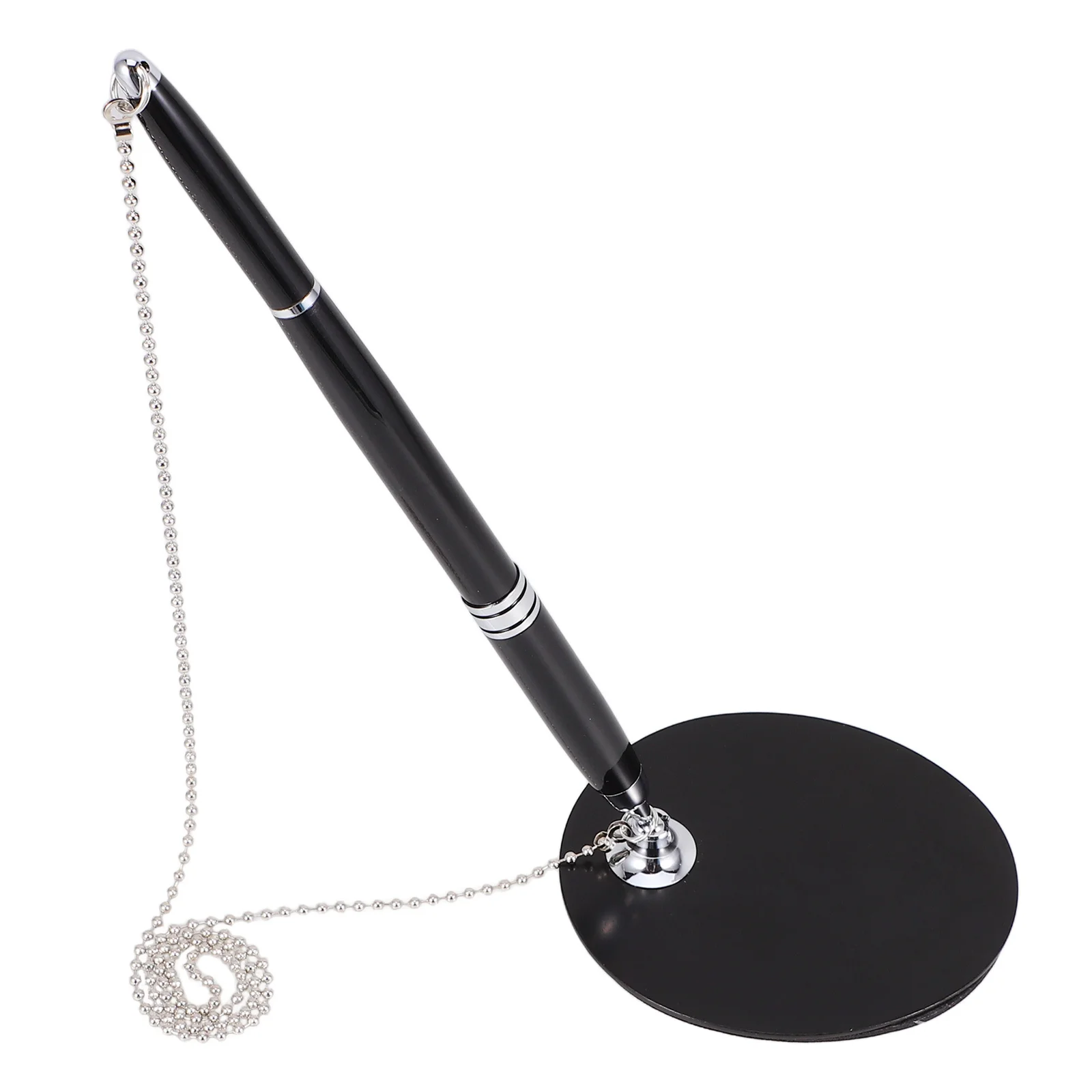 

Reception Black Ink Signature Pen Fixed on Counter Chain Holder Business Pen for Offices Banks Retail Hotel Desk Accessories