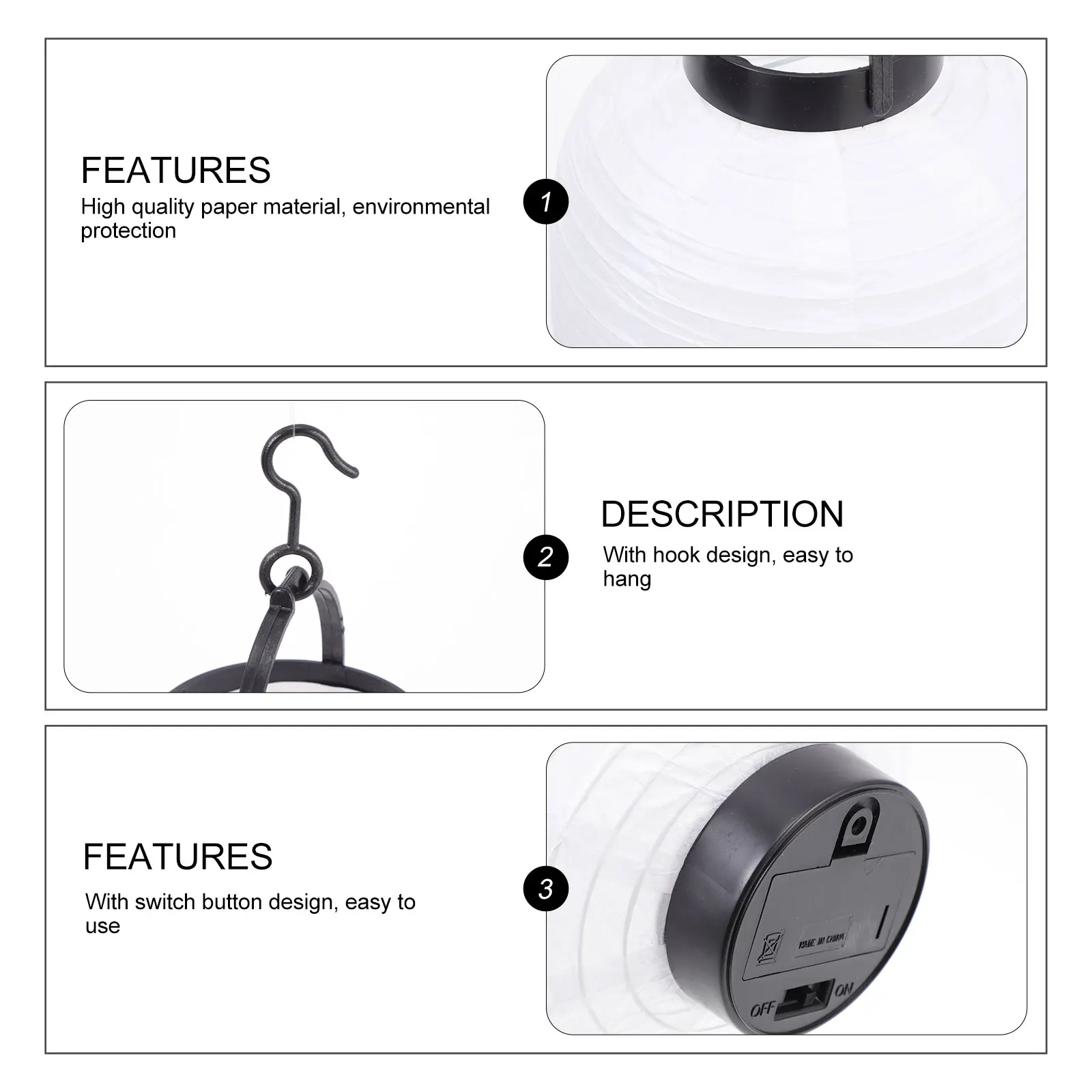 

Folding Paper Diy Paper Lantern Decorative Hanging for Parties Weddings Rechargeable LED Light Bulb Home Solar Lamp