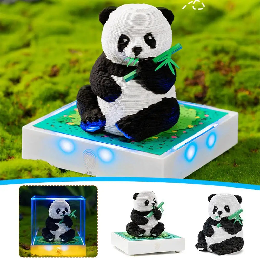 

3d Three-dimensional Note Paper Panda Cartoon Crafts Living Bedroom Calendar Gift Model Handmade Room Ornaments V2g2