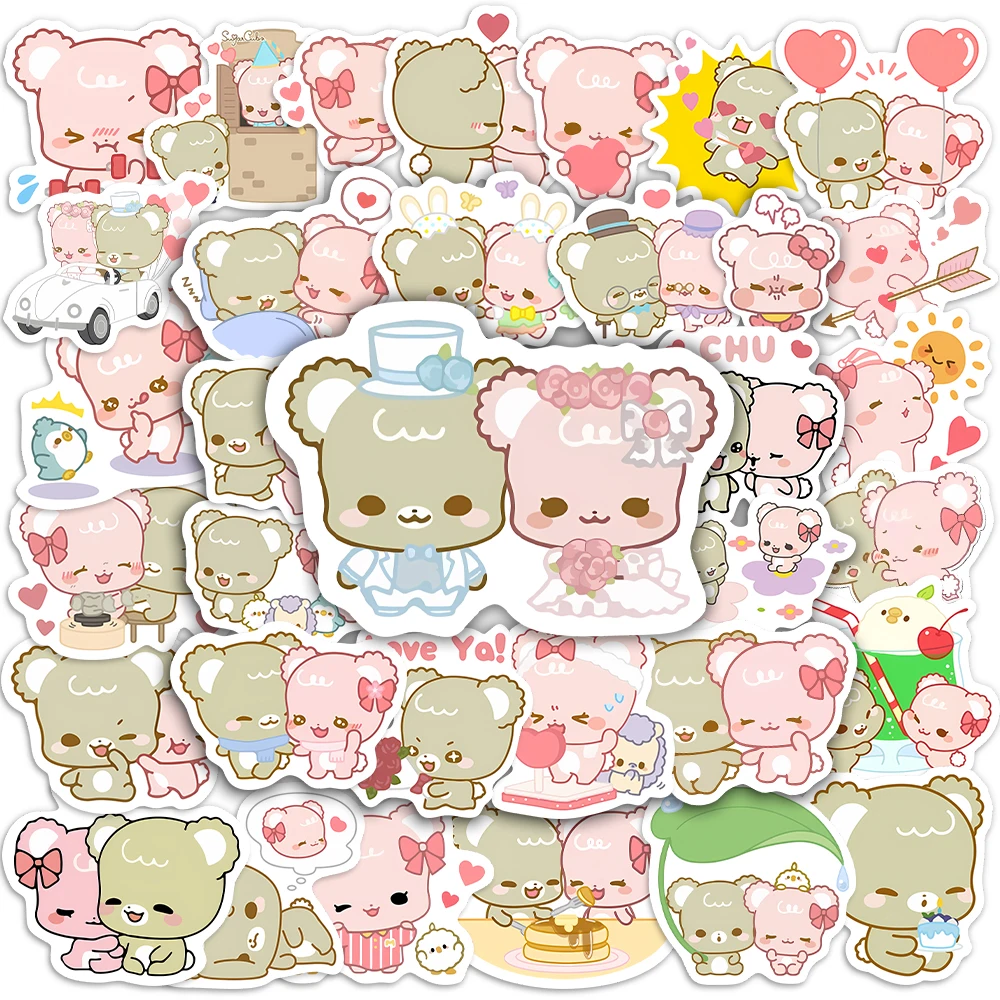 10/25/50Pcs Cute Sugar Cubs Stickers Laptop Luggage Water Cup Phone Case Guitar Fridge Car Motorcycle Waterproof PVC