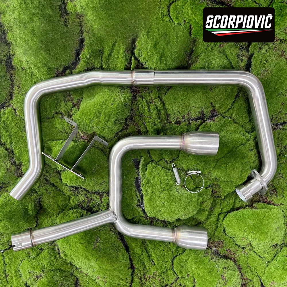

For the motorcycle GXS 150 GX S 150R dual exhaust front connection pipe slip on muffler full section exhaust system 2017-2021