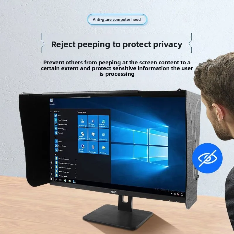 Computer Hood Desktop 17-27-Inch 41-71cm Width Sun Visor Printing And Repairing Design (only Lens Hood)