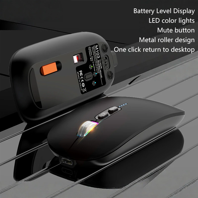 ماوس بلوتوث لاسلكي من Xiaomi، وضع مزدوج من النوع C، ماوس قابل لإعادة الشحن، مريح، ماوس صامت لسطح المكتب للكمبيوتر المحمول