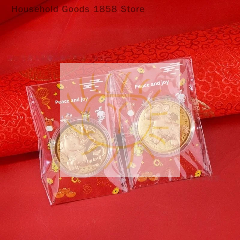 1/3Pcs Year Of The Horse Commemorative Medal 2026 Zodiac Horse Imitation Gold Foil Card Souvenir Coin Metal Crafts Gift