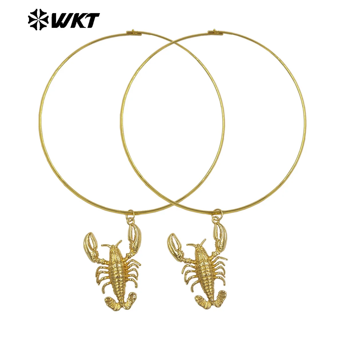 WT-MN1006 Popular Design Gold Electroplating Choker With Yellow Brass Crayfish Pendant Necklace For Lady Party Matching