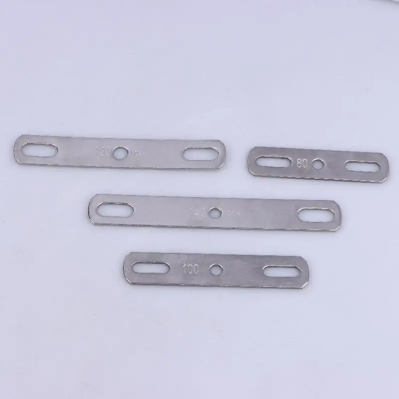 1Pc 304 Stainless Steel Thickened Double Hole Straight Flat Gasket - Bolt Fastening Blocking Plate Hardware Accessory