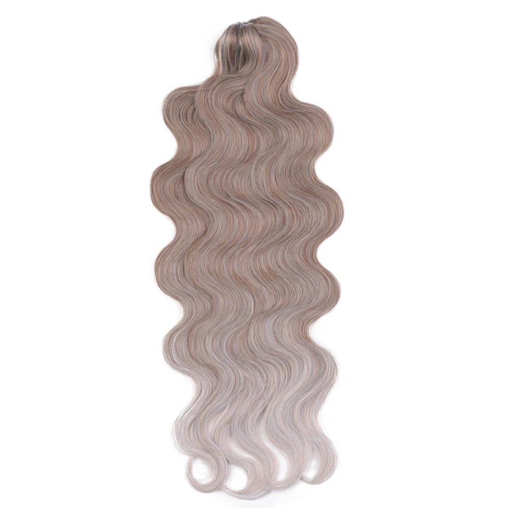 Body Synthetic Loose Body Deep Wave Braiding Hair Extensions 24 Inch Water Wave Braid Hair Ombre Blonde Twist Crochet Curly Hair