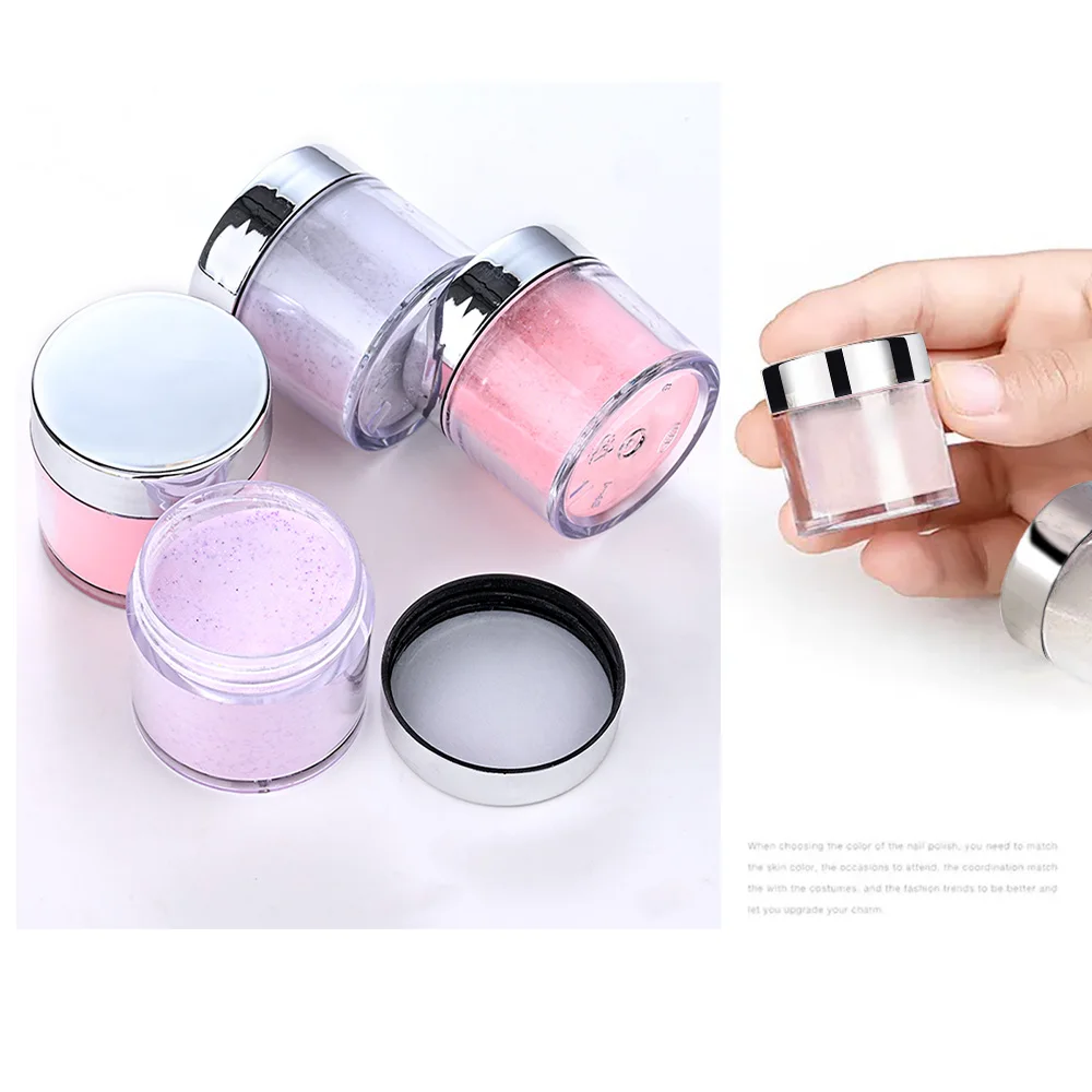12 สี Glitter อะคริลิคคริสตัลดอกไม้แกะสลักเล็บ Builder ผงเล็บ Polymer อะคริลิค Dipping Powder