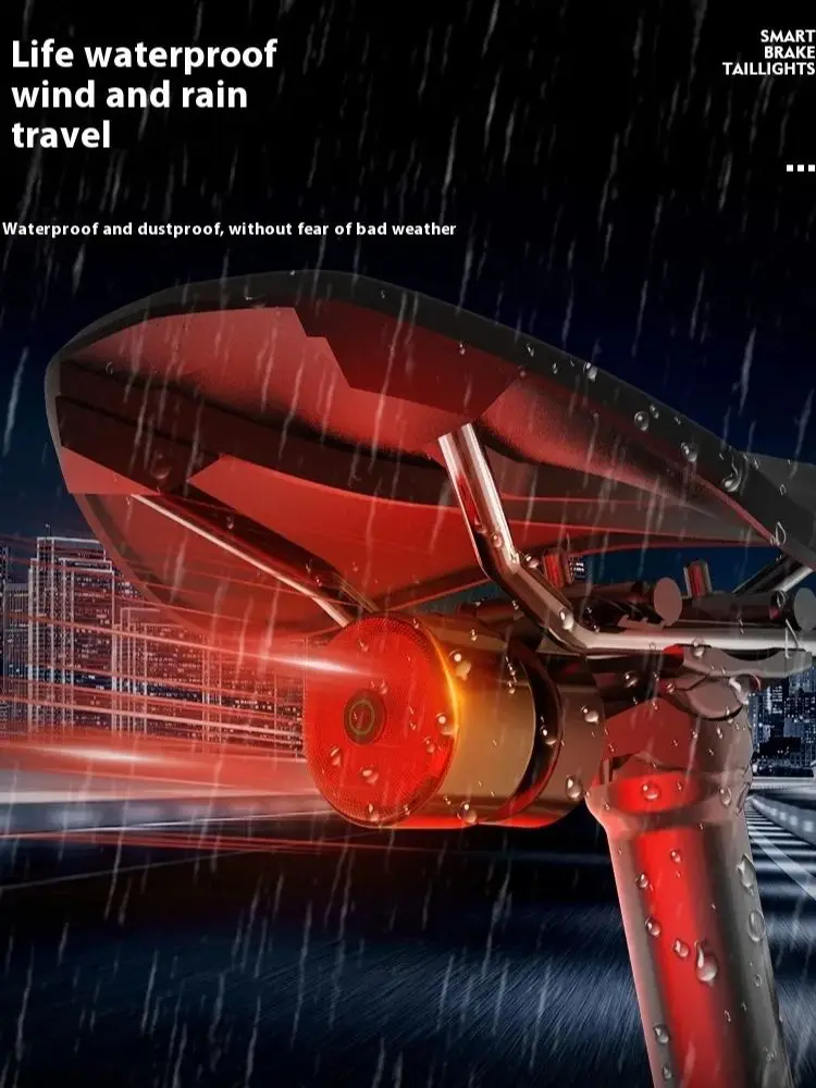 AliExpress OFFBONDAGE Bicycle Rear Light Red TailLight LED Safety Warning Light USB Cycling Lamp Smart Brake Sensing Light Waterproof Bike Accessories