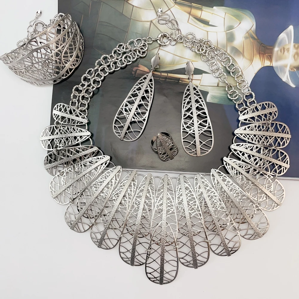 Latest Brazilian Exquisite Handmade Beautiful Necklace Wedding Party Accessories Fashion Women Jewelry Set FHK12867