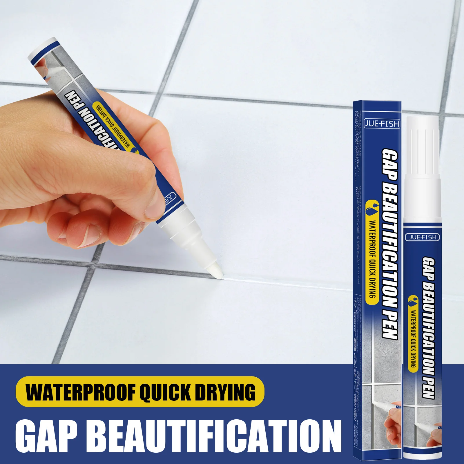 Tile Grout Pen for Tile Joint Refinishing, Suitable for Bathroom, Living Room, Bedroom, Sink & Floor Surface Maintenance