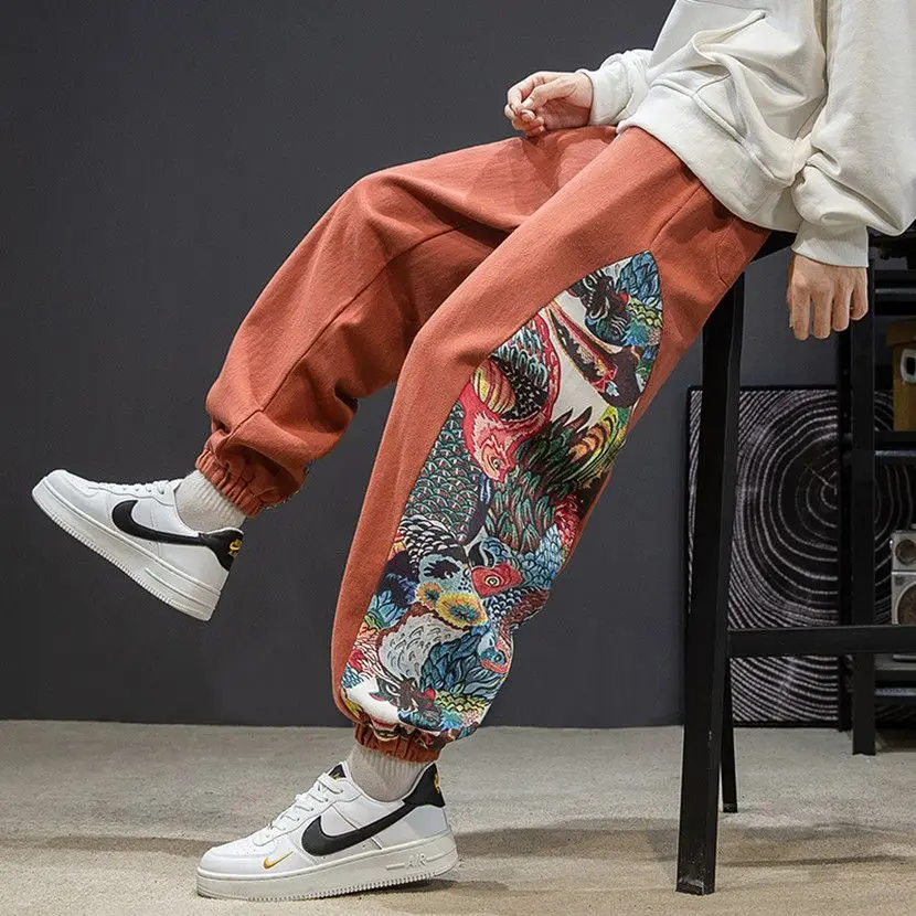 

Trousers Men's Autumn Loose Sweatpants Leggings Harun Pants Japanese Retro Casual Pants Fat Men's Large Pants