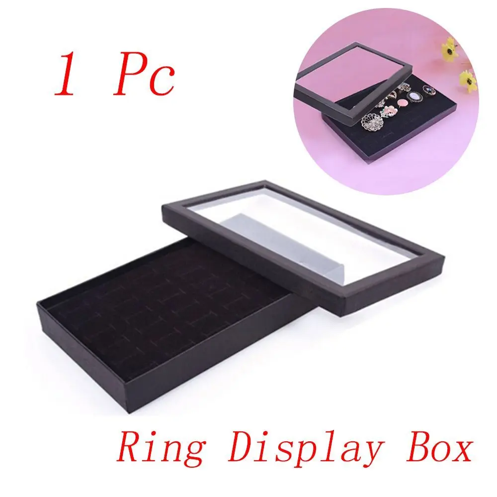 Fine Fashion Velvet Holder Earring 36 Slots Cufflinks Case Jewelry Organizer Ring Box Tray Storage