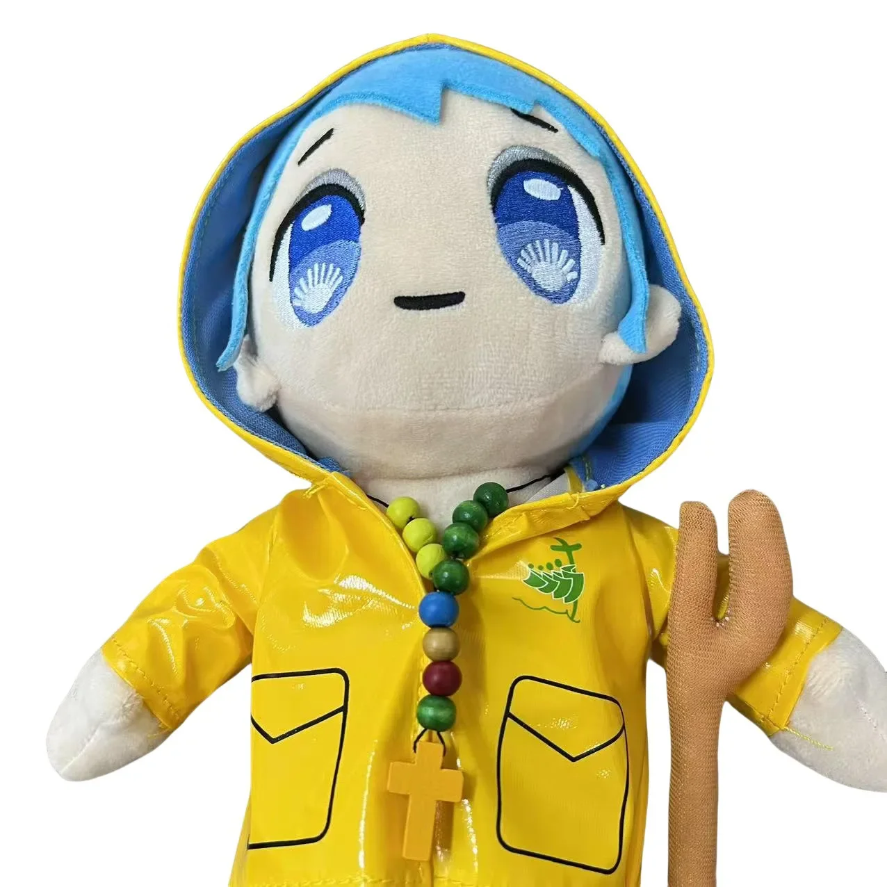 Luce Vaticano mascotte Ragazza della peregrinaggio Ragazza con vestiti gialli divertente portachiavi in peluche, decorazione del sacchetto di peluche, ciondolo in peluche, regalo di compleanno