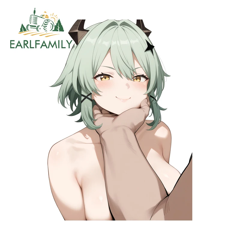 EARLFAMILY Caesar Short Hair Anime Girl Car Stickers Mini Lovely Sunscreen Vinyl Decal Suitable for Storage Car Accessories