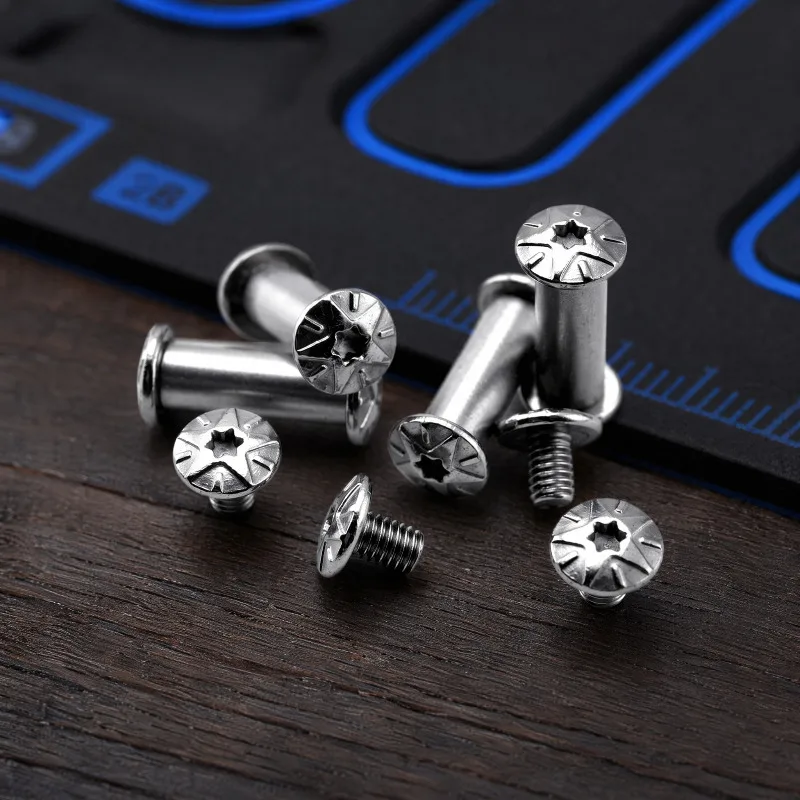 2sets Stainless Steel M3.5 Fastening Screw for DIY Straight Knife Handle Making Parts Folding Knife Spindle Screws