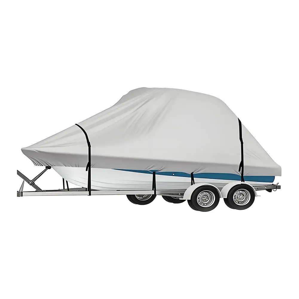 800D Oxford Cloth Boat Cover, Heavy Duty Pontoon Boat Cover, Waterproof UV Resistant Boat Cover, Snap-On Buckle Pontoon Cover