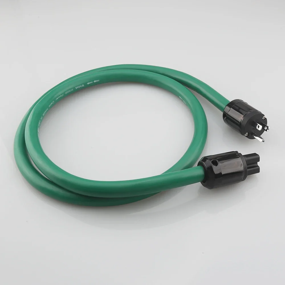 P108 HIFI ทองแดงชุบเงินสายไฟสายไฟ EU US Plug AC Cable Line