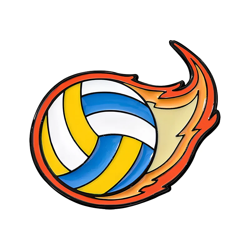 Cartoon Ball Pins Cute Metal Enamel Basketball Football Volleyball Tennis Collar Pin Brooch For Backpack Clothes Lapel Badge