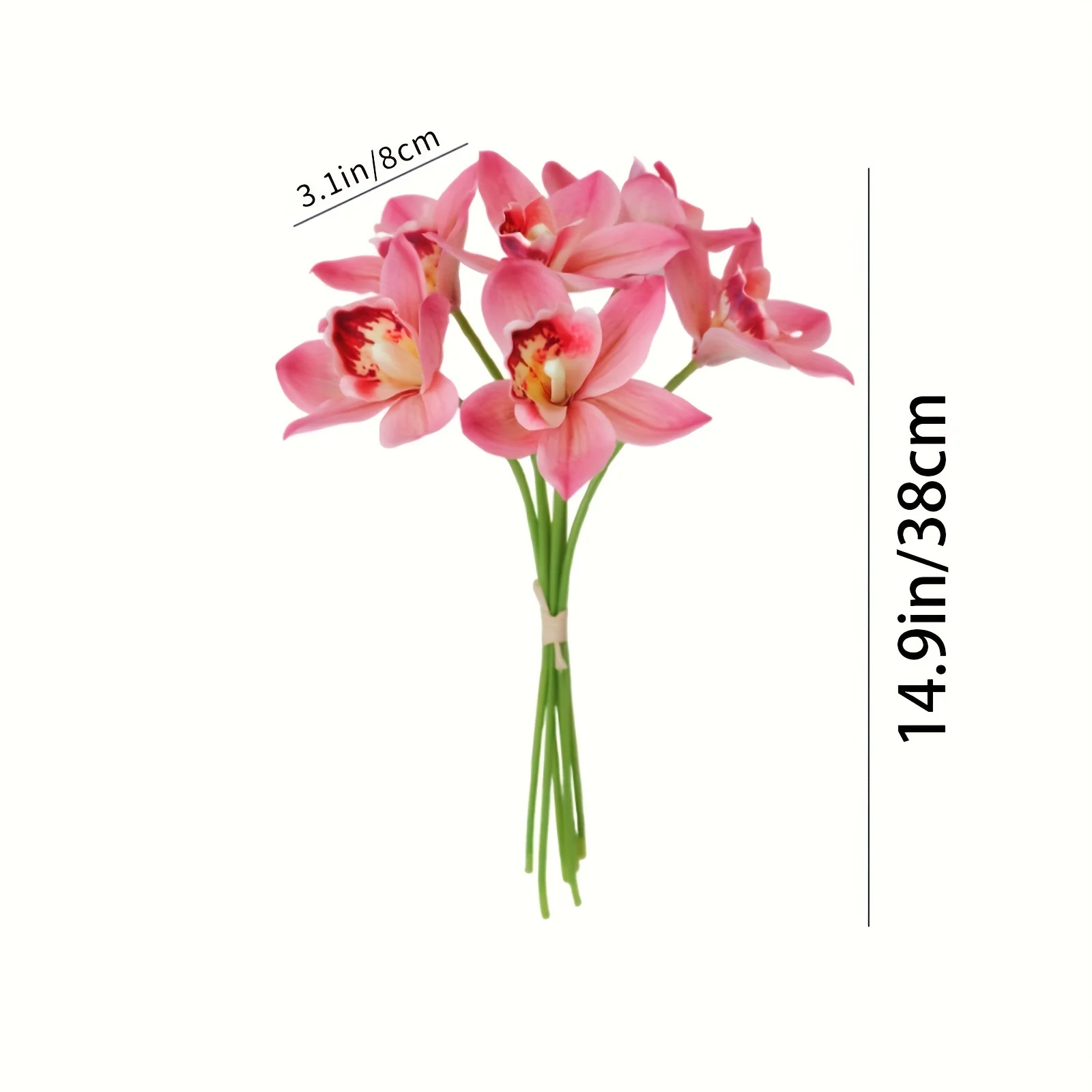 6 قطع من باقات الأوركيد الاصطناعية الأنيقة - زهور سيمبيديوم واقعية للديكور الداخلي والخارجي، مثالية لحفلات الزفاف #4