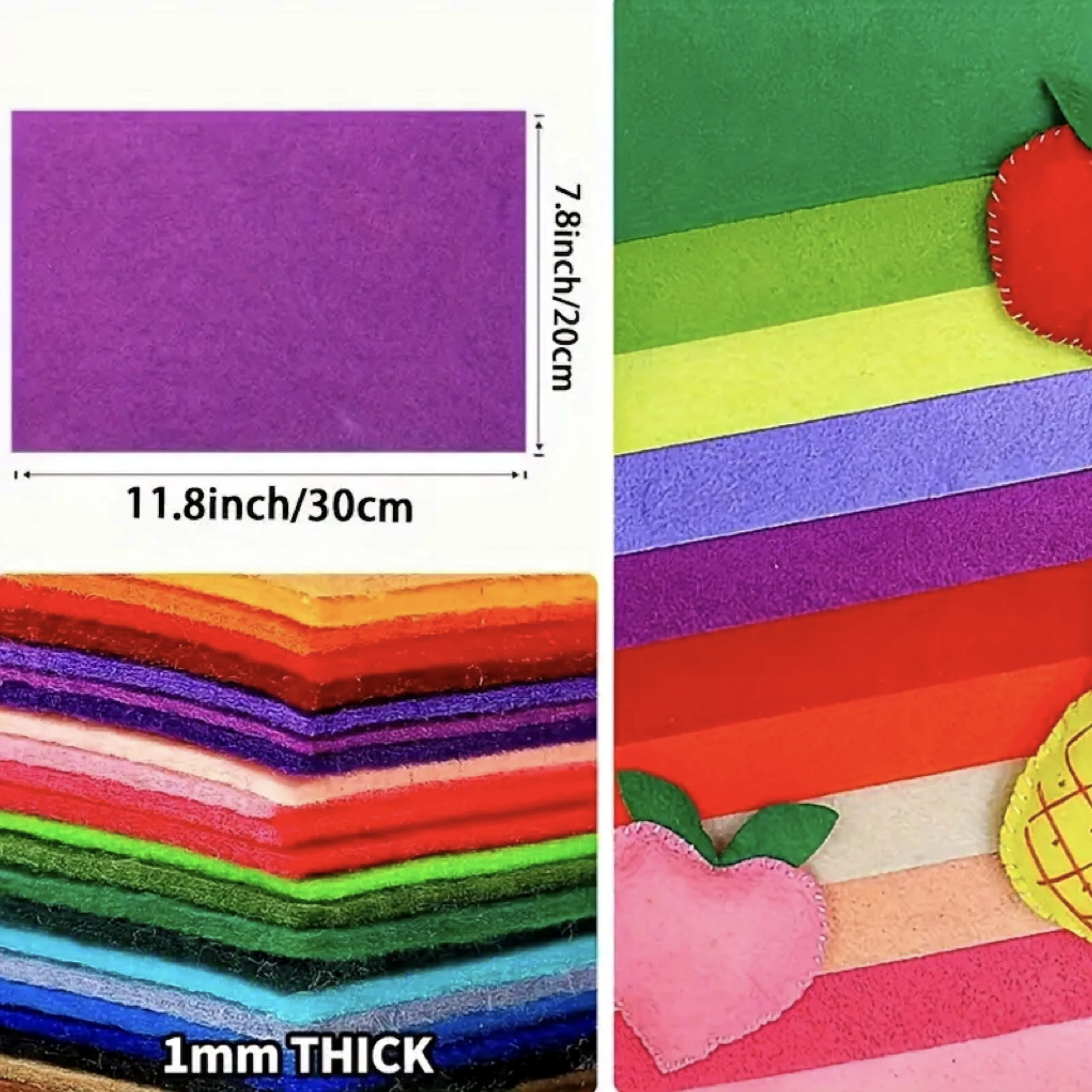 22Pcs Felt Sheets Multi Color Variety Pack 15x15cm High Quality Felt Square 1mm Thick DIY Crafts Used Patchwork Decoration