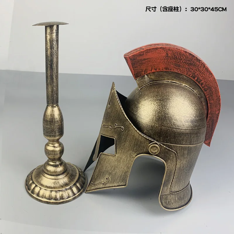 European Helmet Model Ornaments Spartan Warrior Armor Decor Roman Soldier Medieval Knight Helmet for Gifts Home Bar Decoration - view 3