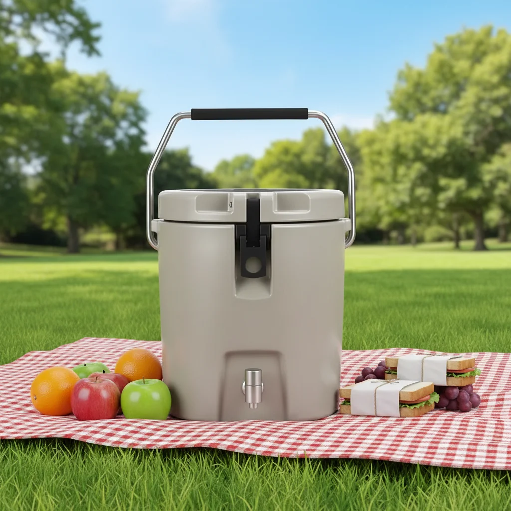 Modern Portable 8L Rotomolded Solar Panel Thermal Insulated Cooler Box Leakproof Durable Outdoor Beverage Container for Cans