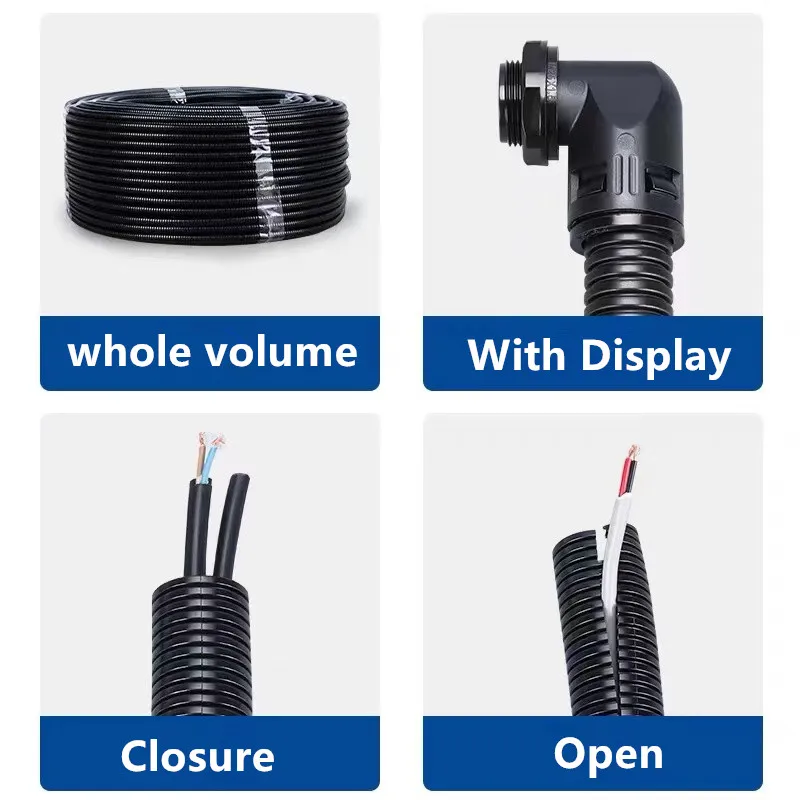 7.5Mm-34.5Mm Pp Geïsoleerde Ribbelbuis Draad Slang Threading Slang Plastic Ribbelbuis Beschermhoes