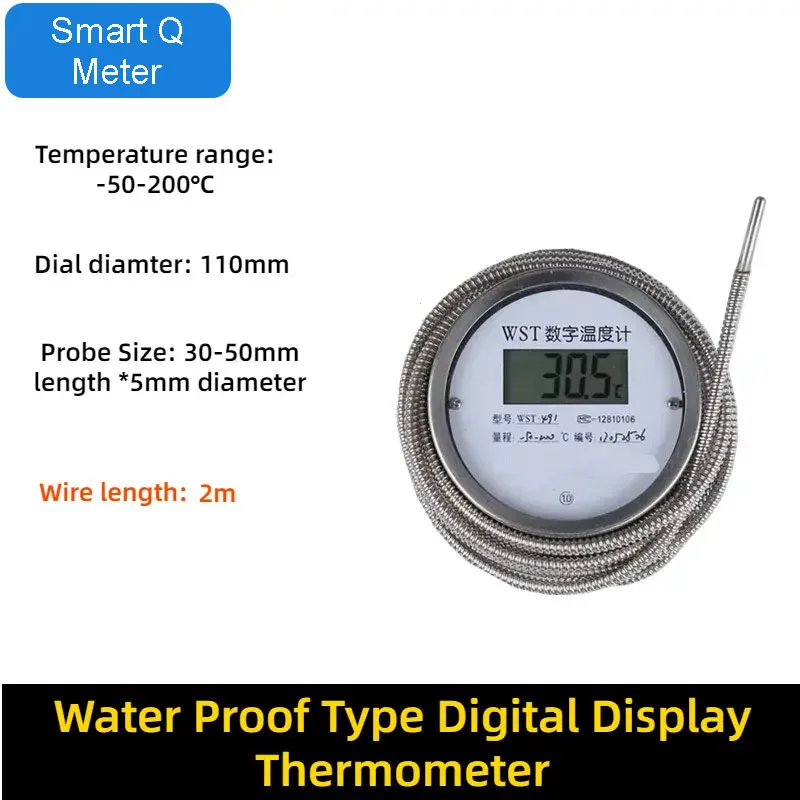 ميزان حرارة رقمي من الفولاذ المقاوم للصدأ، شاشة ديجيتال، مقياس حرارة مقاوم للماء، مقياس درجة الحرارة للاستخدام الصناعي للطهي #3