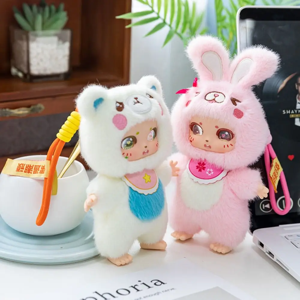 Serie di animali dai colori vivaci Peluche Grandi occhi Design abbracciabile Animali di peluche Portachiavi VINILO Morbido peluche Vinile Figurine Bambole