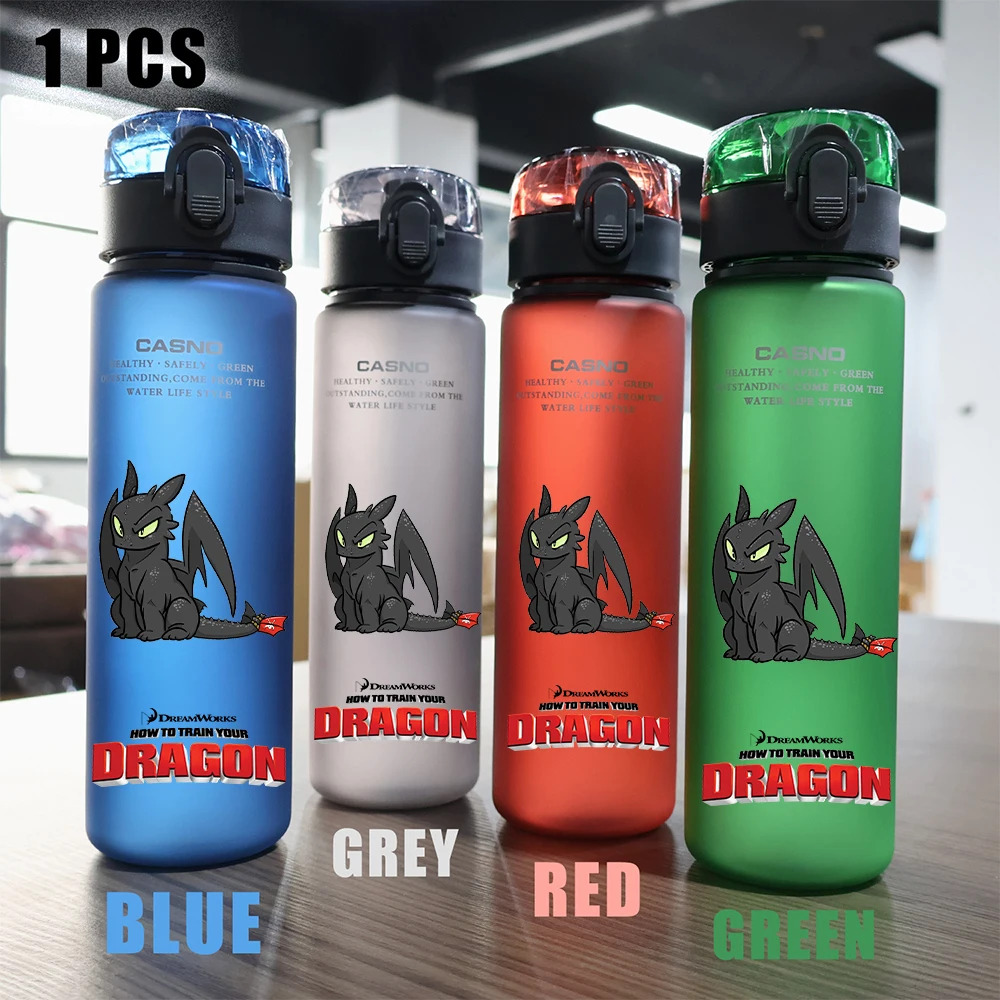 560ML How To Train Your Dragon Red Green Blue Black Plastic PcLeakProof Resistant Outdoor Camping Portable Travel Sports Cup