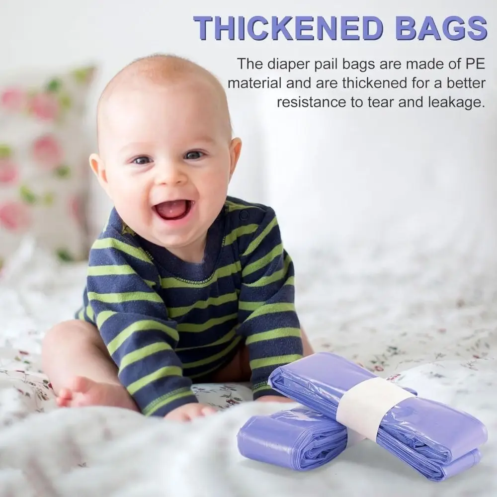 Durable Diaper Trash Bags Deal with Odors Effectively Thickened Nappy Bin Refills Tear-Resistant Nursery Rooms