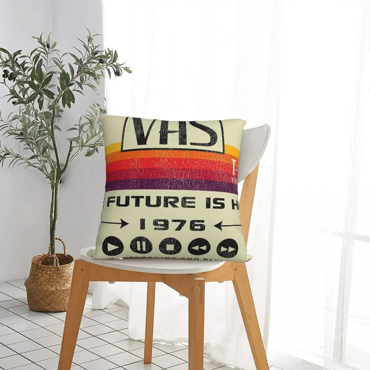 VHS المستقبل هنا 1976 مهترئ Lts ساحة المخدة غطاء وسادة وسادة ديكور الراحة رمي وسادة للمنزل أريكة