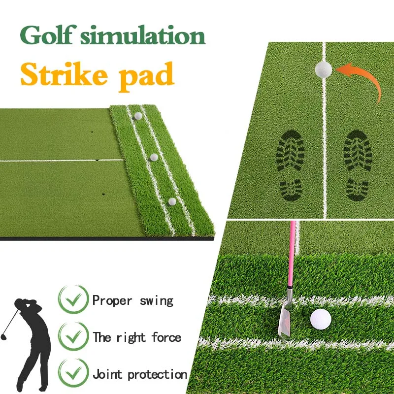 سجادة جولف فاخرة مزدوجة العشب: سجادة ضرب جولف مطورة مقاس 5 × 4 أقدام، محاذاة وزاوية مساعدة النهج، سجادة جولف داخلية وداخلية #2