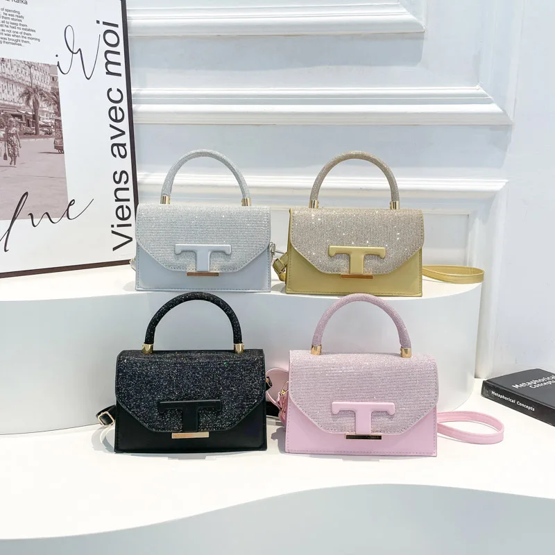 ​ 2023 Новая женская маленькая квадратная сумка, модная лоскутная сумка через плечо, элегантная сумка-тоут для ежедневных поездок на работу ​