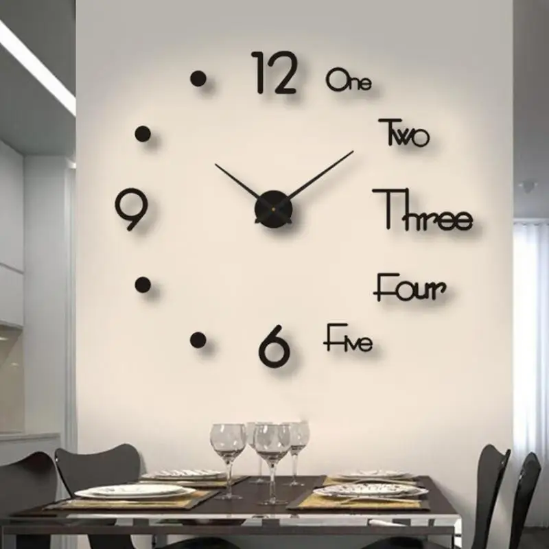Night Visible Luminous DIY Wall Clock Glow in Dark Silent Non Ticking Wall Decor for Home Bedroom Kids Nursery