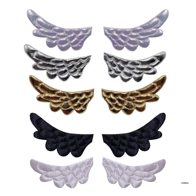 Lovely Small Fabric Angel Wing Patches Embroidered Decorative Appliques Patches