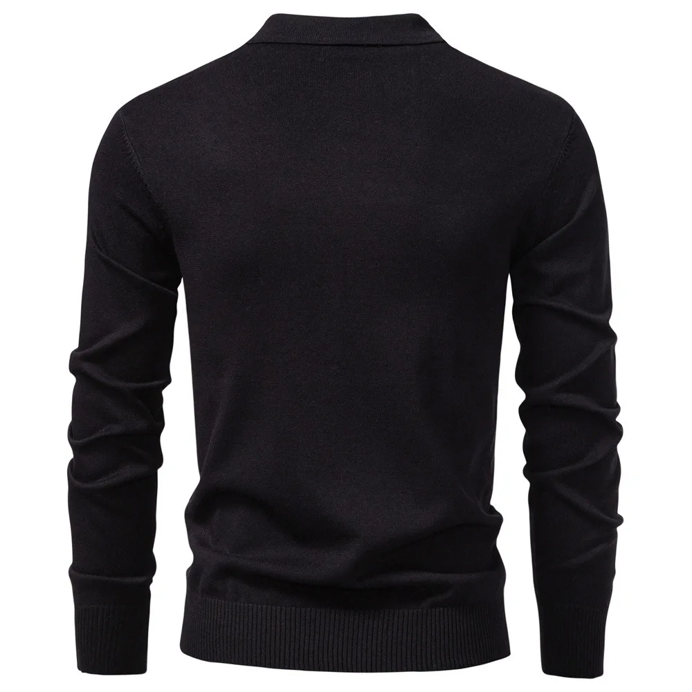 Autumn and winter new men's sweater long sleeved knitted sweater half zipper business casual thin sweater men