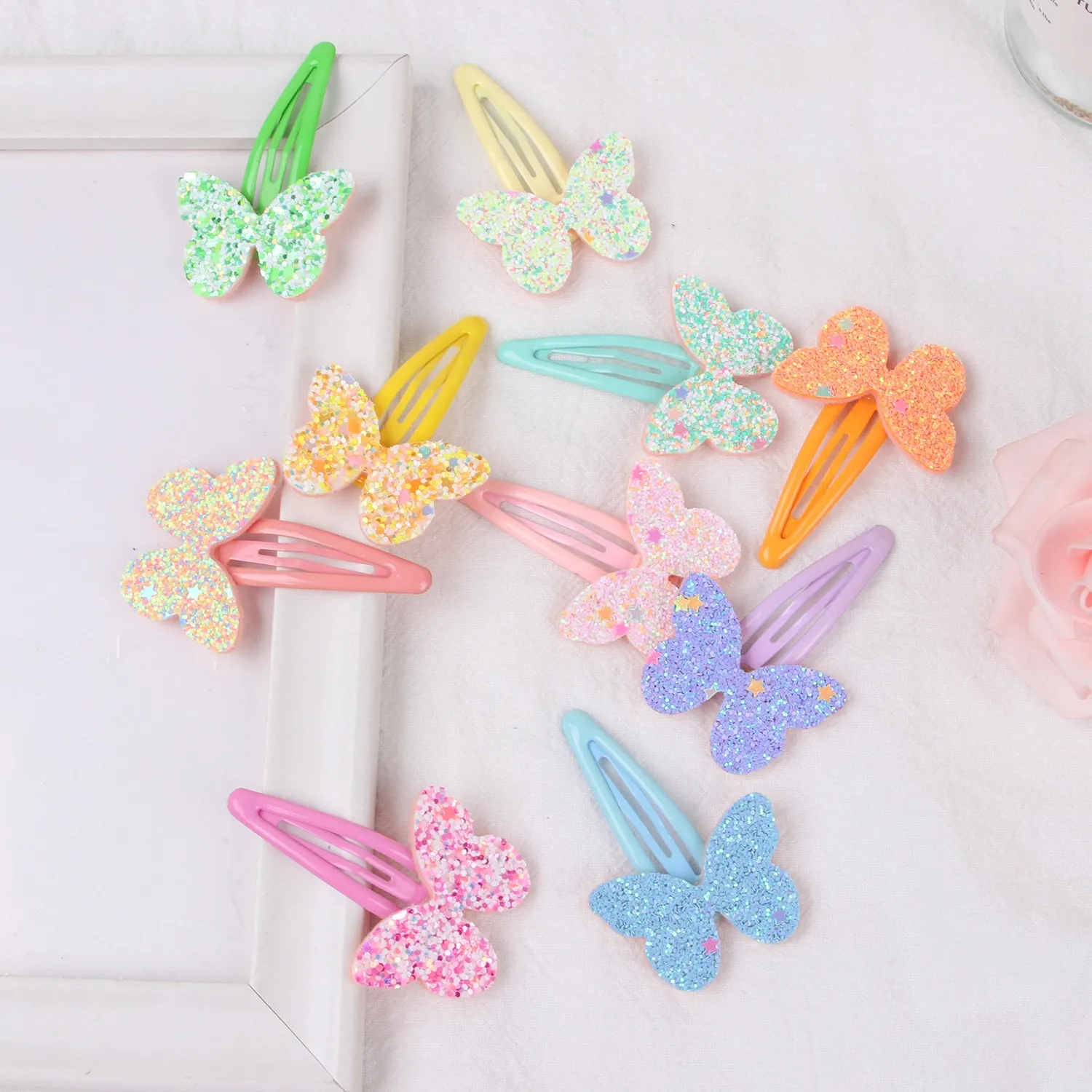 2/10pcs Star Star Hair Clips Cute Children Girls Hairpins Candy Colors Glitter Star Hairclips Kids Barrettes Hair Accessories