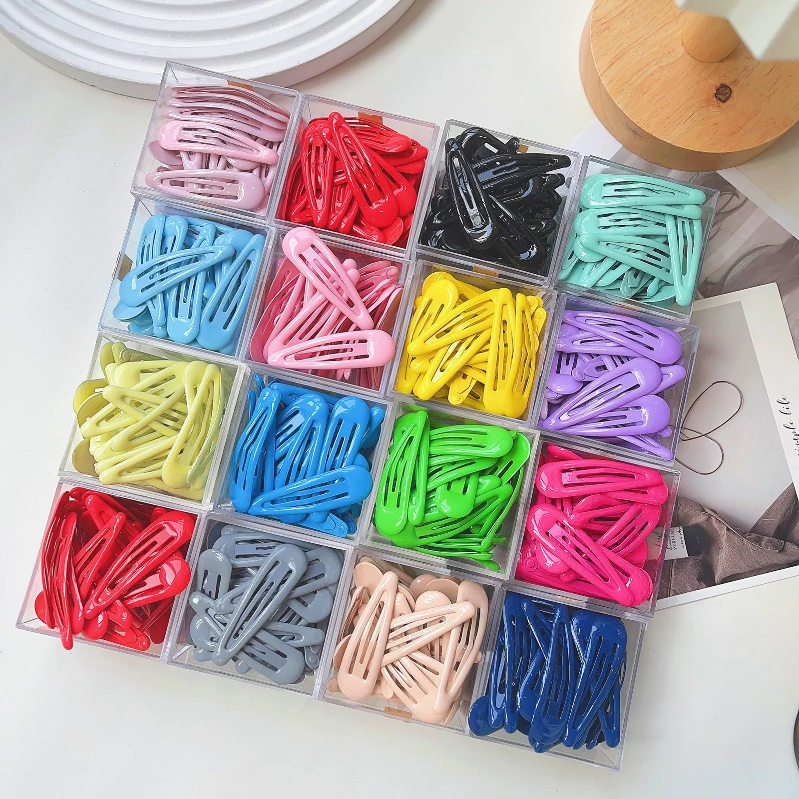 10/30Pcs/Set New  Waterdrop Hairpin Women Kids Cute Colorful Sweet Hair Clips Barrettes Slid Clip Fashion Girls Hair Accessories