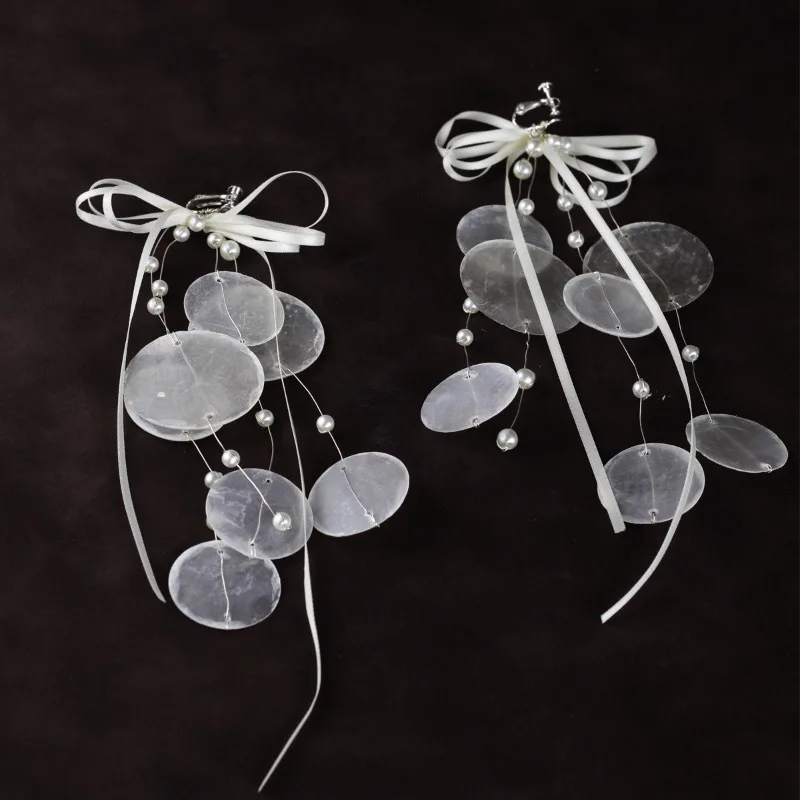 

Super Fritillary Fritillary Pieces Beaded Tassel Ear Clip Bridal Wedding Dress Styling Accessories Earrings Wholesale